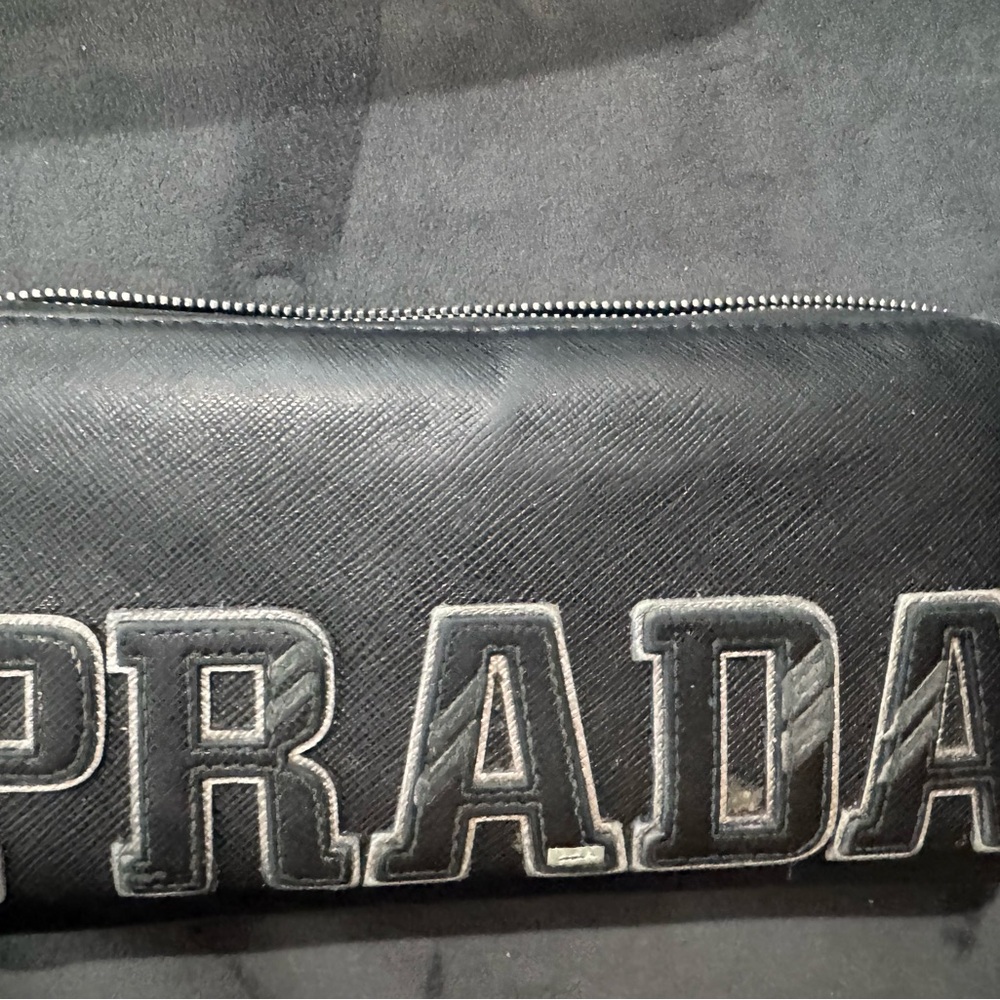 Prada Black Logo Clutch